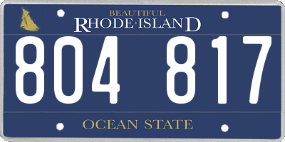 RI license plate 804817
