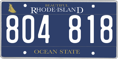 RI license plate 804818
