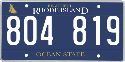 RI license plate 804819