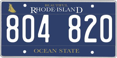 RI license plate 804820
