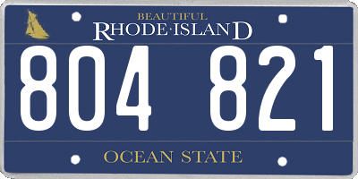 RI license plate 804821