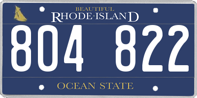 RI license plate 804822