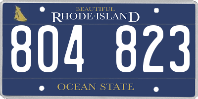 RI license plate 804823