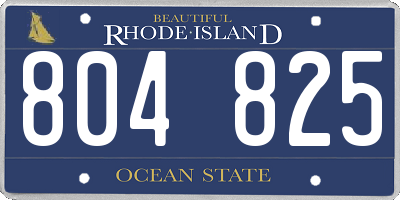 RI license plate 804825