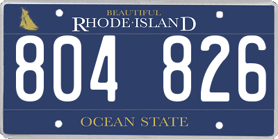 RI license plate 804826