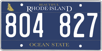 RI license plate 804827