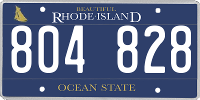 RI license plate 804828