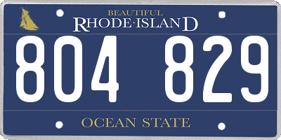 RI license plate 804829