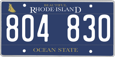 RI license plate 804830