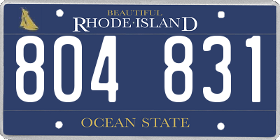 RI license plate 804831