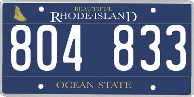 RI license plate 804833
