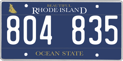 RI license plate 804835
