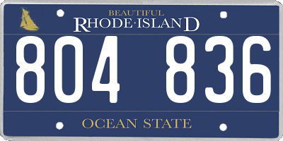 RI license plate 804836