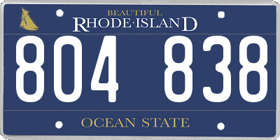 RI license plate 804838