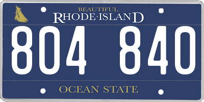 RI license plate 804840