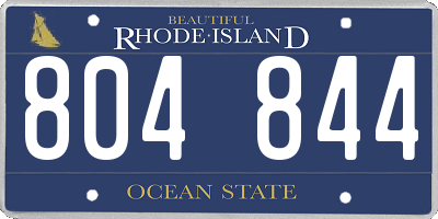 RI license plate 804844