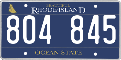 RI license plate 804845