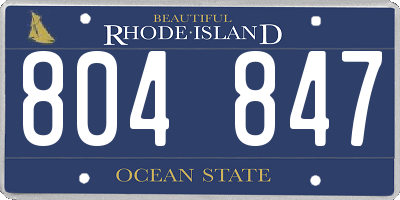 RI license plate 804847