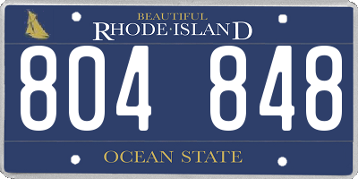 RI license plate 804848