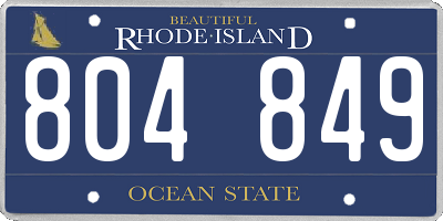 RI license plate 804849