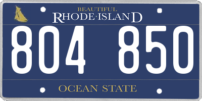 RI license plate 804850