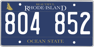 RI license plate 804852