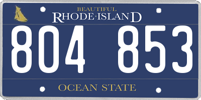 RI license plate 804853