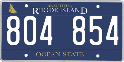 RI license plate 804854