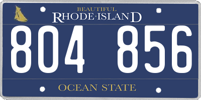 RI license plate 804856