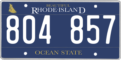 RI license plate 804857