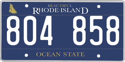 RI license plate 804858