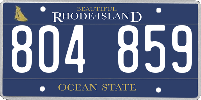 RI license plate 804859