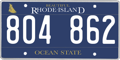 RI license plate 804862