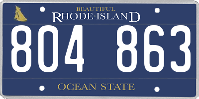 RI license plate 804863