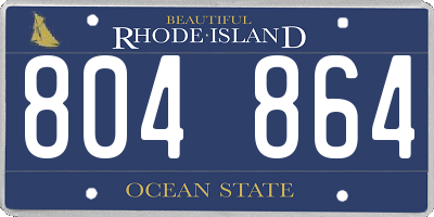RI license plate 804864