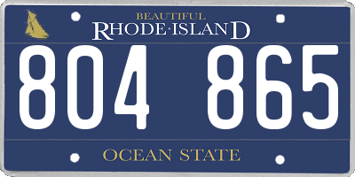 RI license plate 804865