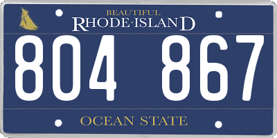 RI license plate 804867