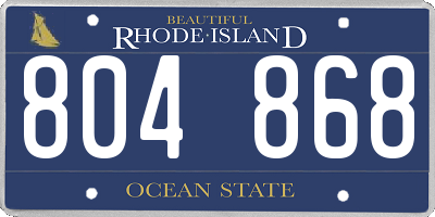 RI license plate 804868
