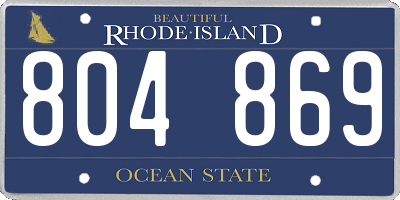RI license plate 804869