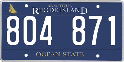 RI license plate 804871