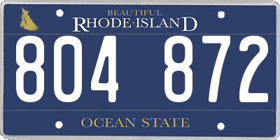 RI license plate 804872