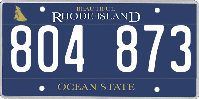 RI license plate 804873