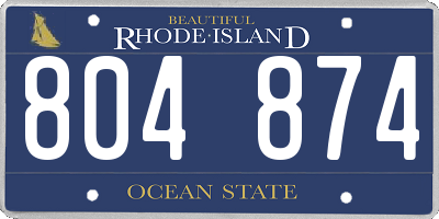 RI license plate 804874