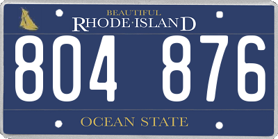 RI license plate 804876
