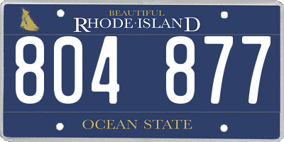 RI license plate 804877