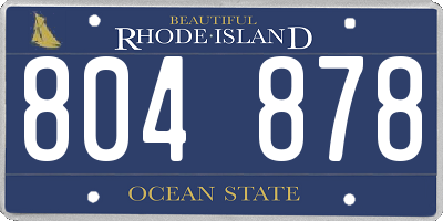 RI license plate 804878