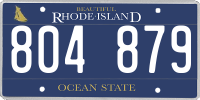 RI license plate 804879