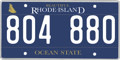 RI license plate 804880