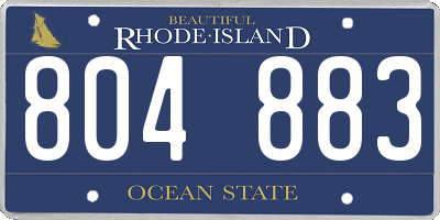 RI license plate 804883