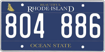 RI license plate 804886